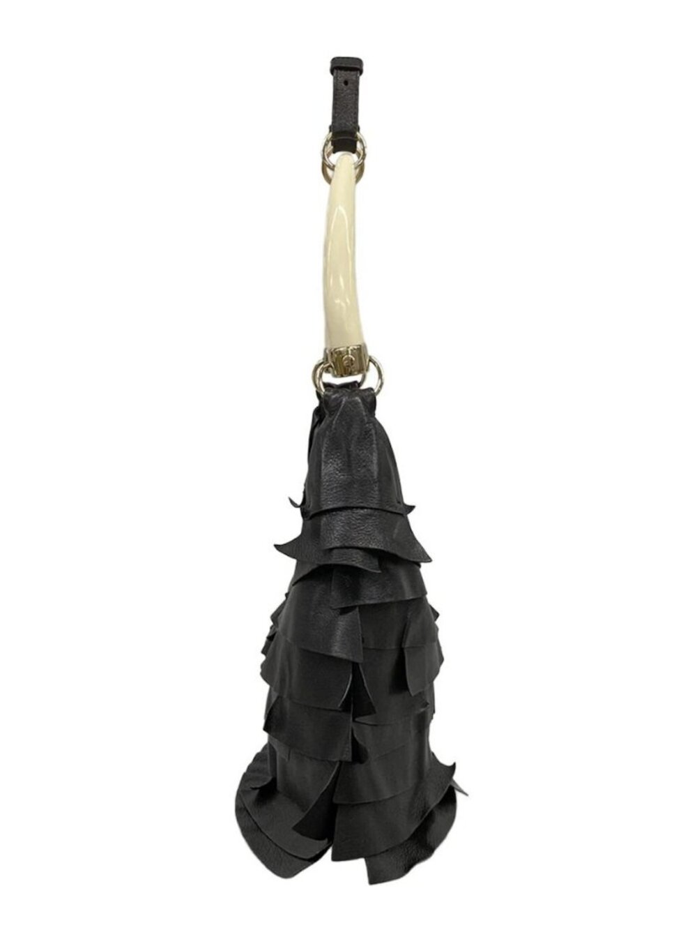 YvesSaintLaurent rivegauche (YSL) St-Tropez 129133 Black White Leather - Picture 2 of 15